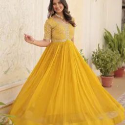 Embroidery Anarkali Kurta Set-picture-47