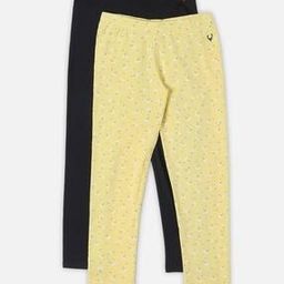 Girls Pack of 2 Floral Print Leggings with Elasticated Waistband-image-60