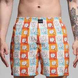 Men Printed Boxers with Elasticated Waist-image-8