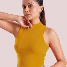 berrybird Women Ribbed Slim Fit Crop Top-picture-41