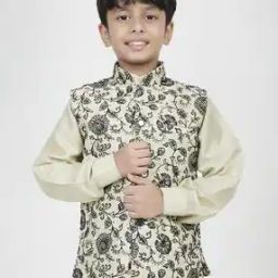 Floral Embroidered Waistcoat with Welt Pocket-51