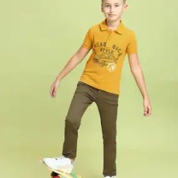 Boys Graphic Print Cotton Polo T-Shirt-image-43