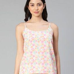 Heart Print Camisole with Adjustable Straps-image-74