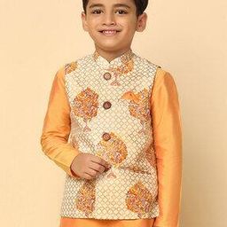 Printed Waistcoat with Welt Pockets-image-3