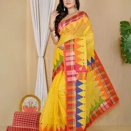Women Cotton Traditional Saree     -image-24