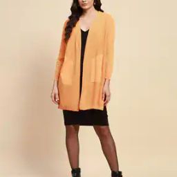 Women Front-Open Shrug with Insert Pockets-34