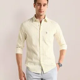 us polo assn. Men Striped Tailored Fit Shirt with Patch Pocket-picture-9