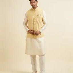 Men Embroidered Nehru Jacket with Button-Closure-19