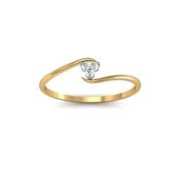 Yellow Gold Cubic Zirconia Studded Kirti Ring-image-26