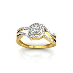 Yellow Gold Cubic Zirconia Studded Radhika Ring-image-28