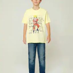 Boys Naruto Print Regular Fit Round-Neck T-Shirt-picture-1