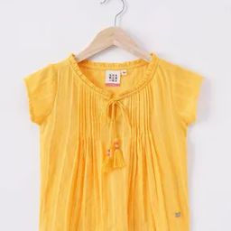 Girls Regular Fit Tie-Up Dobby Top-image-52