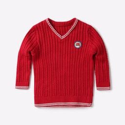 Ribbed V-neck Pullover-image-60