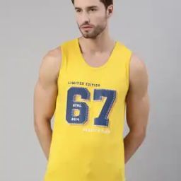 Numeric Print Sleeveless Vest-image-49
