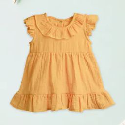 Girls Round Neck Fit and Flare Dress-image-4