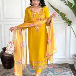 Embroidered Straight Kurta Set-image-1