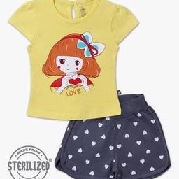 Printed Cotton T-Shirt & Shorts Set-image-78