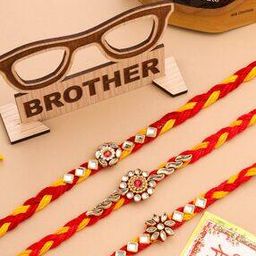 Men Set of 3 Beaded Tie-Up Rakhis-14