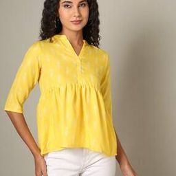 Leaf Print Flared Kurti-image-17
