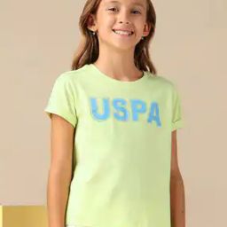 Girls Typographic Print Relaxed Fit Round-Neck T-Shirt-image-82