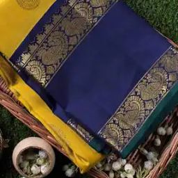 Banarasi Woven Saree with Contrast Border-image-34