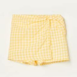 Girls Checked Straight Skirt with Semi-Elasticated Waist-image-60
