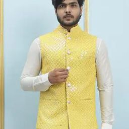 Embellished Tailored Fit Nehru Jacket-17