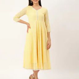 Chikankari Fit & Flare Dress-image-15