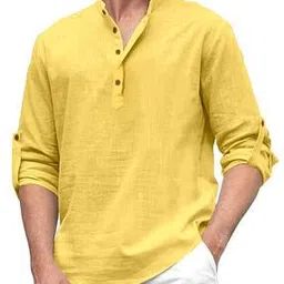 Men Regular Fit Kurta with Mandarin Collar-image-81