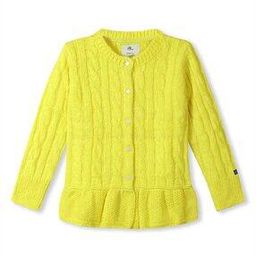 Ribbed Cardigan with Ruffled Hemline-image-52
