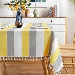 Colourblock 4-Seater Table Cover with Tassels-11