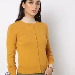 Crew-Neck Cardigan with Ribbed Trim-image-51
