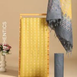 Handblock Printed Katan Silk 3-Piece Dress Material-image-34