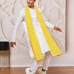 Men Striped Stole with Embellished Border-image-23