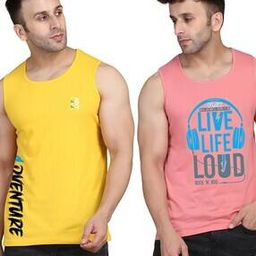 slowloris Men Pack of 2 Typographic Print Scoop-Neck Vests-picture-41