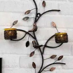 Tree with Bird Nest Votive Stand Wall Candleholders-33