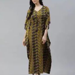 Printed V-neck Kaftan-image-17