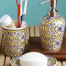 Set of 3 Floral Hand-Painted Ceramic Tapers-19
