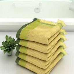 Pack of 5 Bath Towels with Contrast Border-image-114
