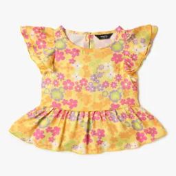 yousta Girls Floral Print Relaxed Fit Peplum Top-picture-44