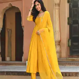 Women Anarkali Kurta Set with Dupatta-image-2