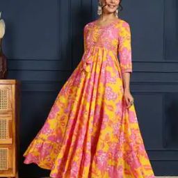 Women Floral Fit and Flare Dress-image-85