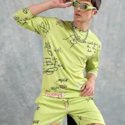 Men Typographic Print Regular Fit Loungewear Co-Ords Set-picture-29