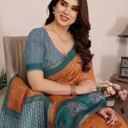 Women Digital Printed Silk Saree-36