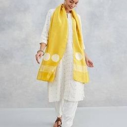 Women Geometric Print Stole with Stitch Detail-image-75