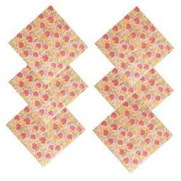 6 Pieces Floral Block Print Cotton Dinner Table Napkins-picture-12
