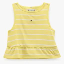 BG Striped Sleeveless Peplum Top-image-26