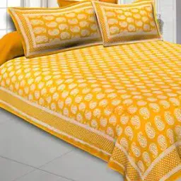 Paisley Print 240 TC Double Bedsheet with 2 Pillow Covers-image-9