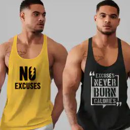Pack of 2 Typographic Print Vest-image-0
