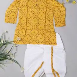 Girls Floral Print Kurta Dhoti Pants Set-image-9